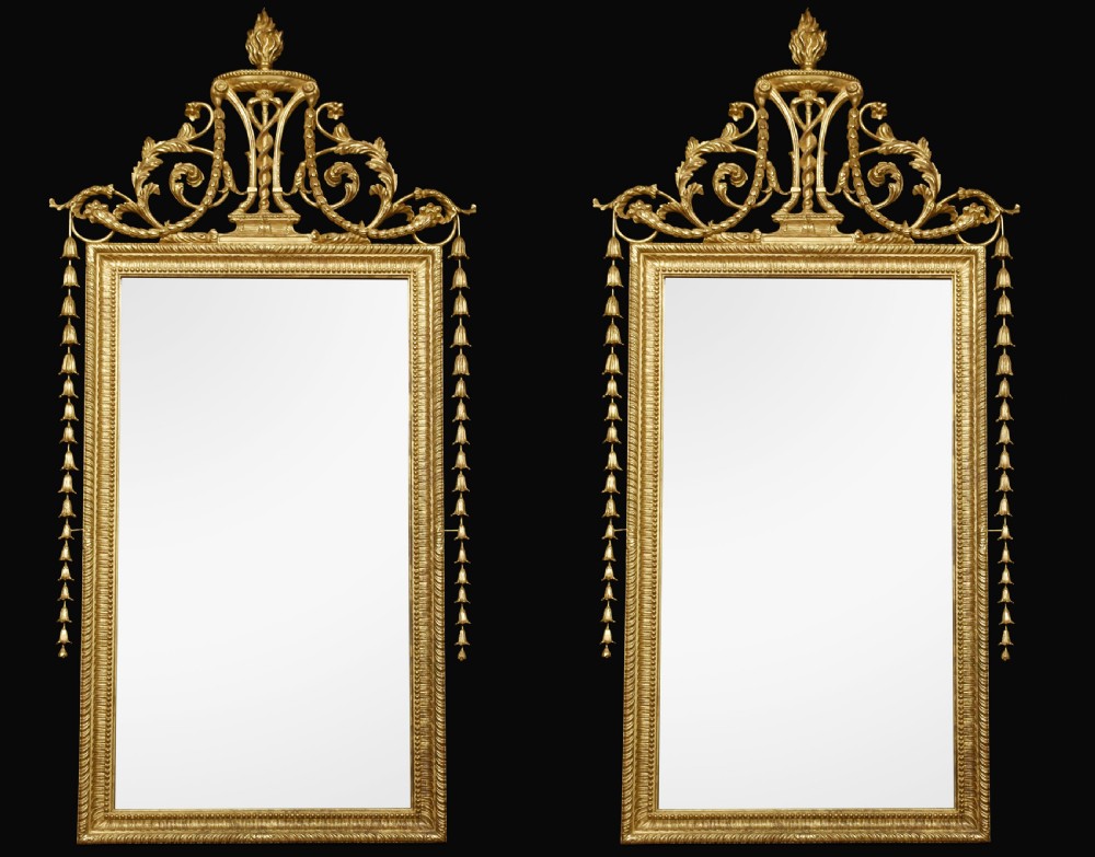 Pair of 18th century-style giltwood wall mirrors