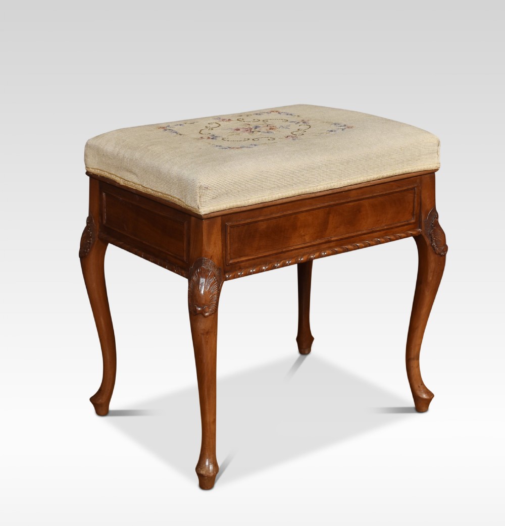 Mahogany piano stool View II