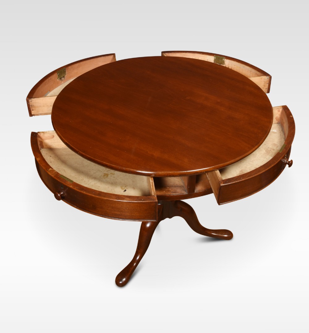 19th century mahogany drum table View III