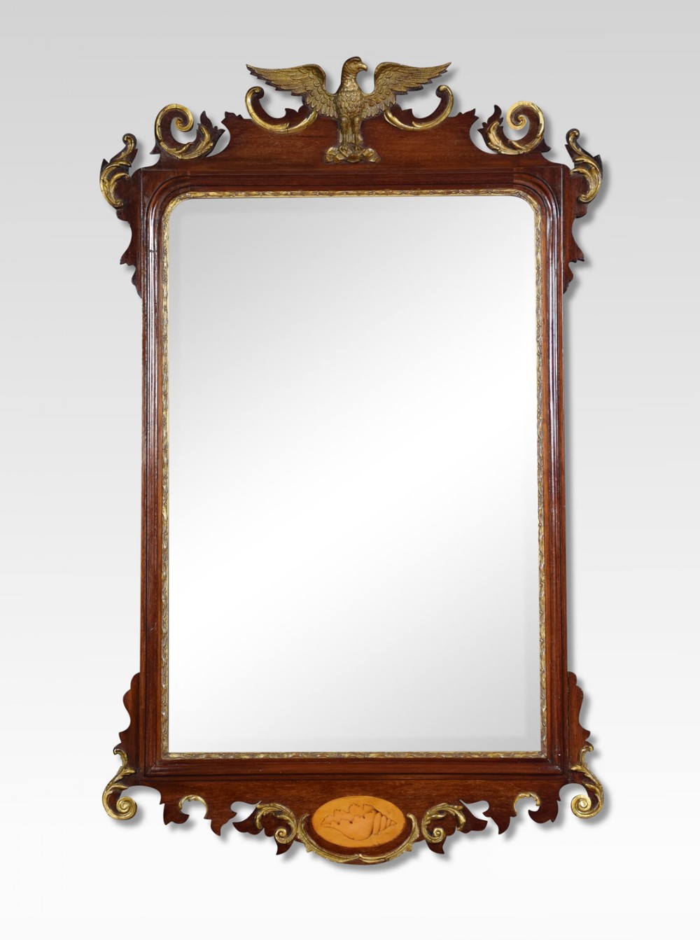 George II style mahogany and gilt wood mirror