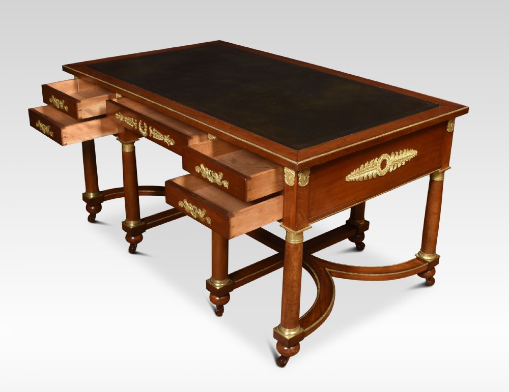 19th Century mahogany Empire style desk View X