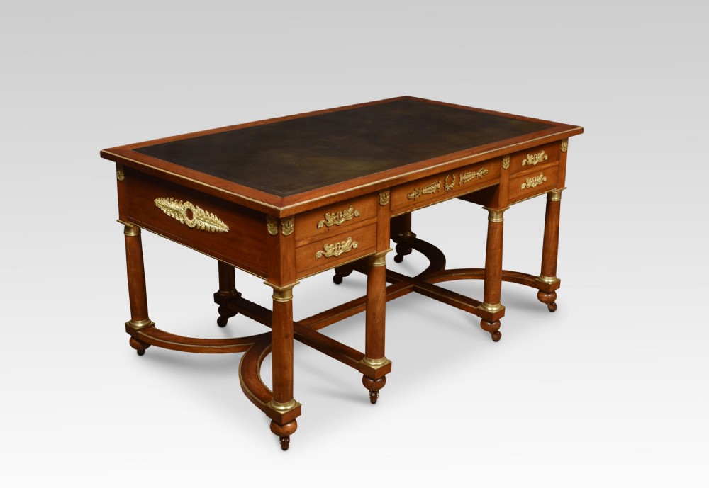 19th Century mahogany Empire style desk View XI