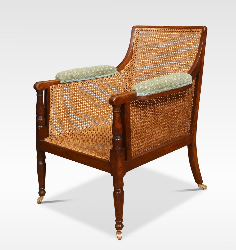 Regency mahogany bergere armchair View V