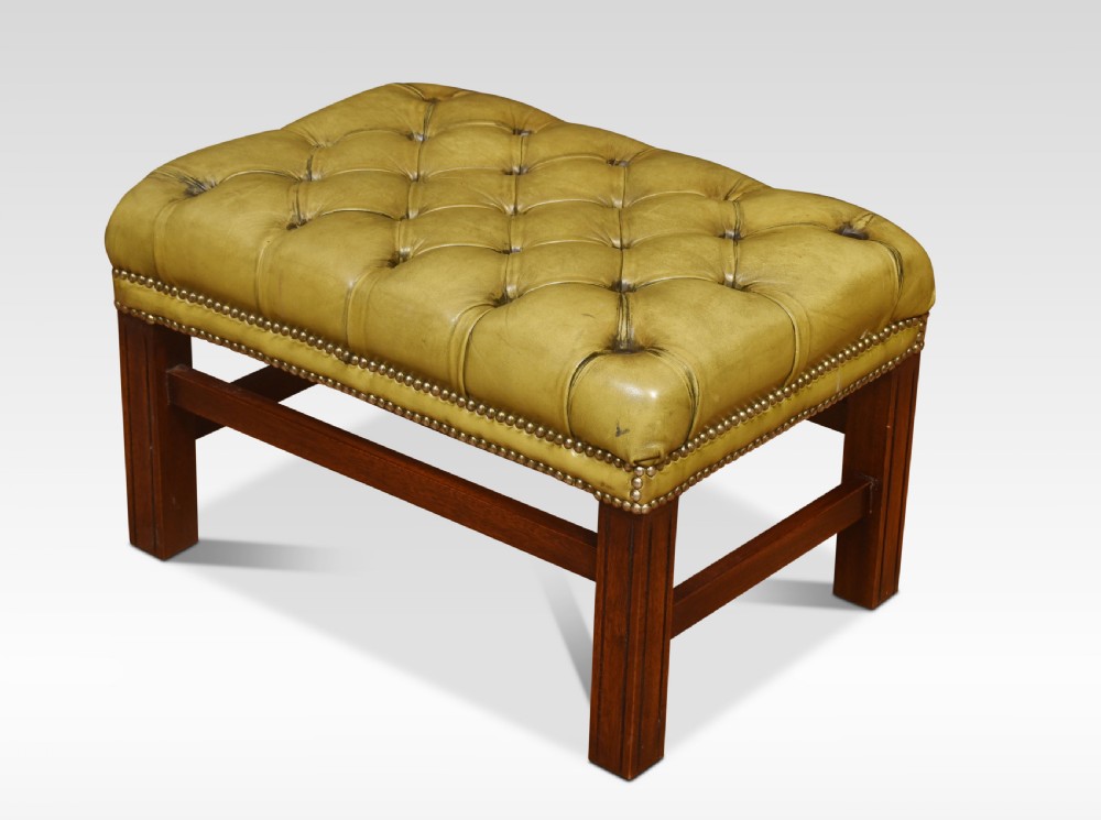 Leather deep buttoned stool View III