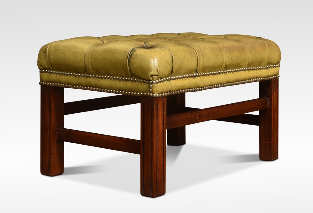 Leather deep buttoned stool View V