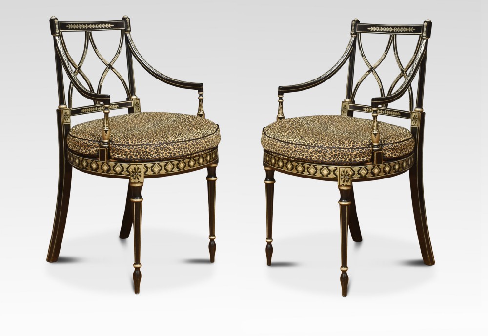 Pair of Regency style armchairs