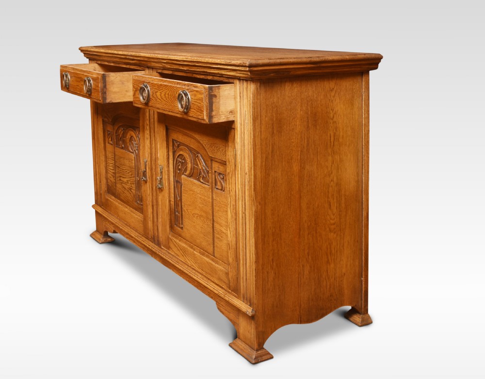 Art Nouveau oak sideboard View V