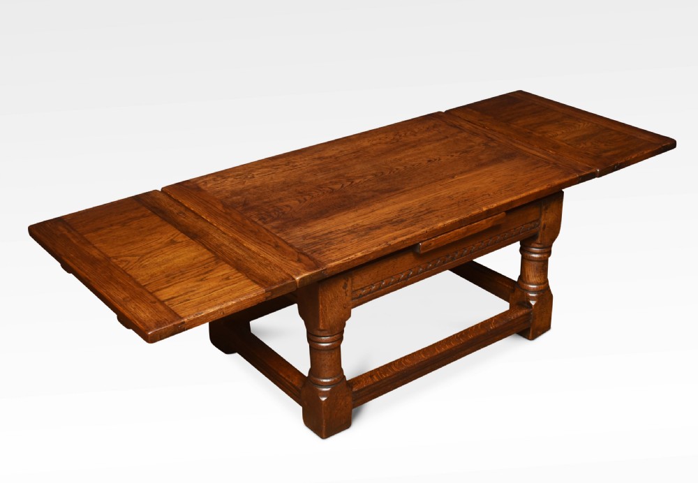 Oak draw leaf coffee table