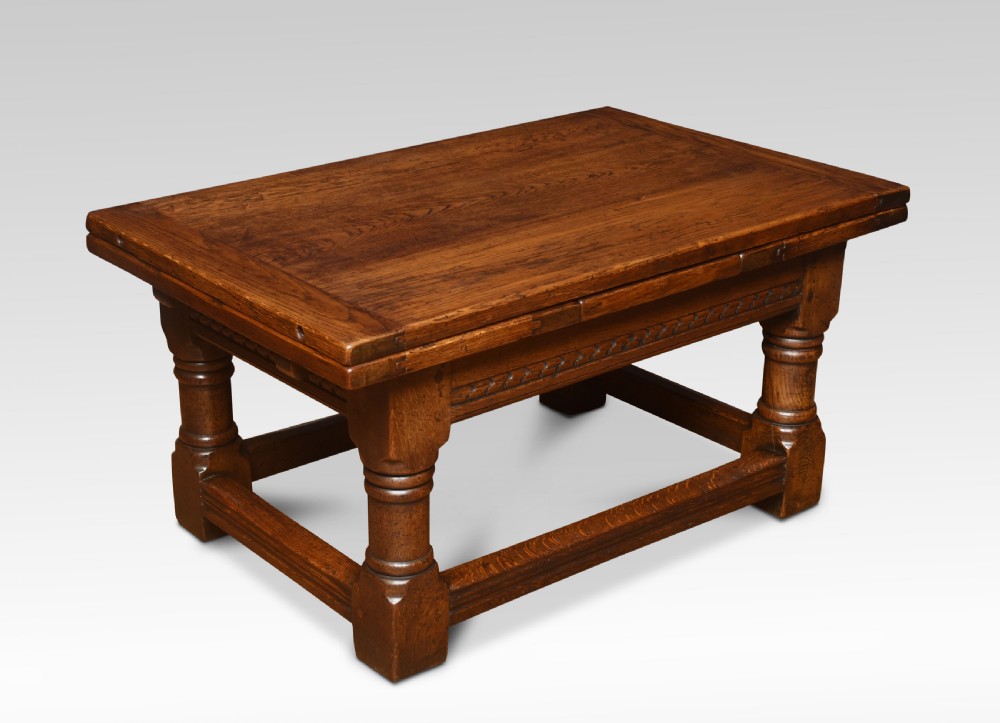 Oak draw leaf coffee table View II