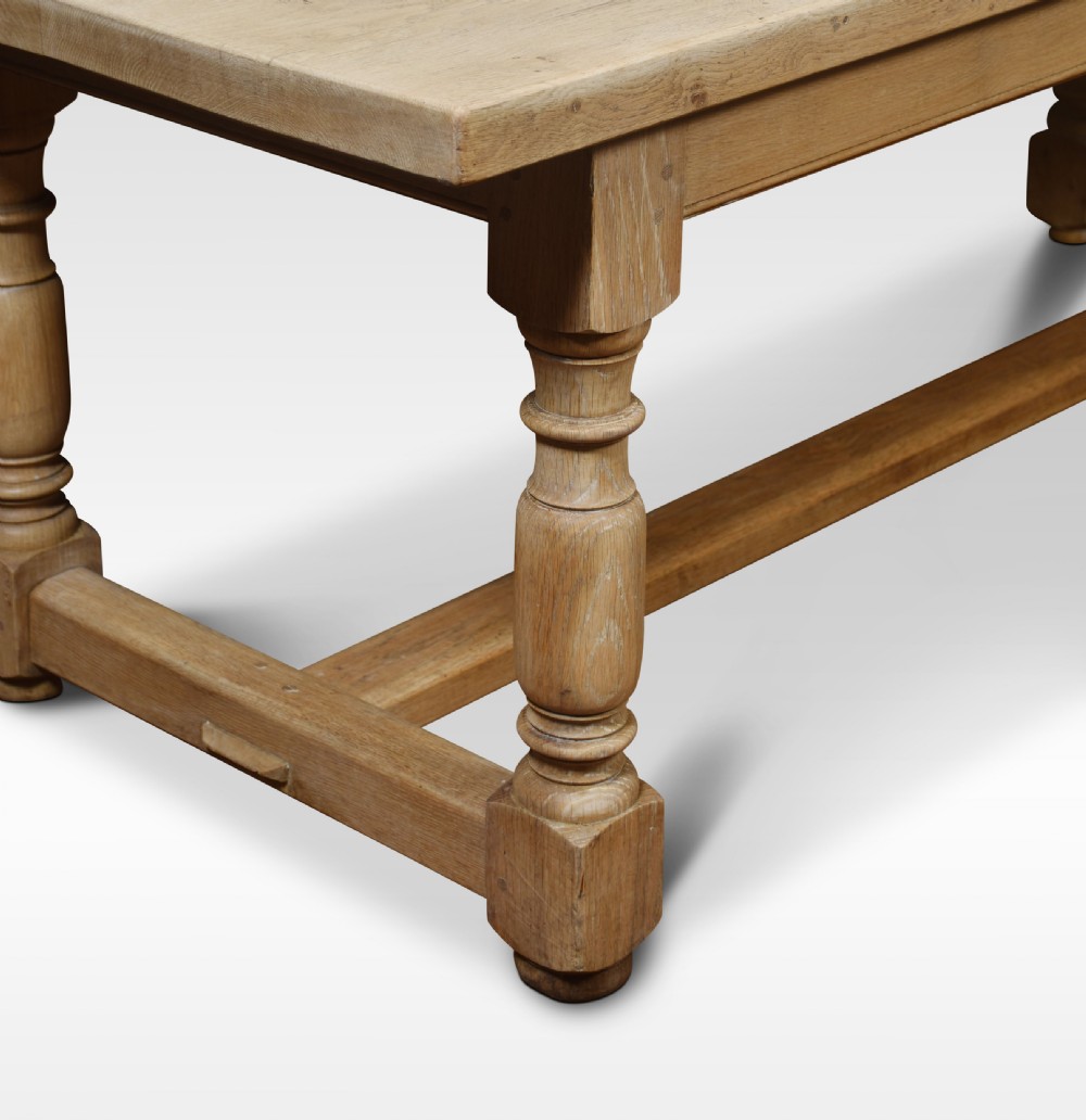 Bleached oak plank top refectory table View II