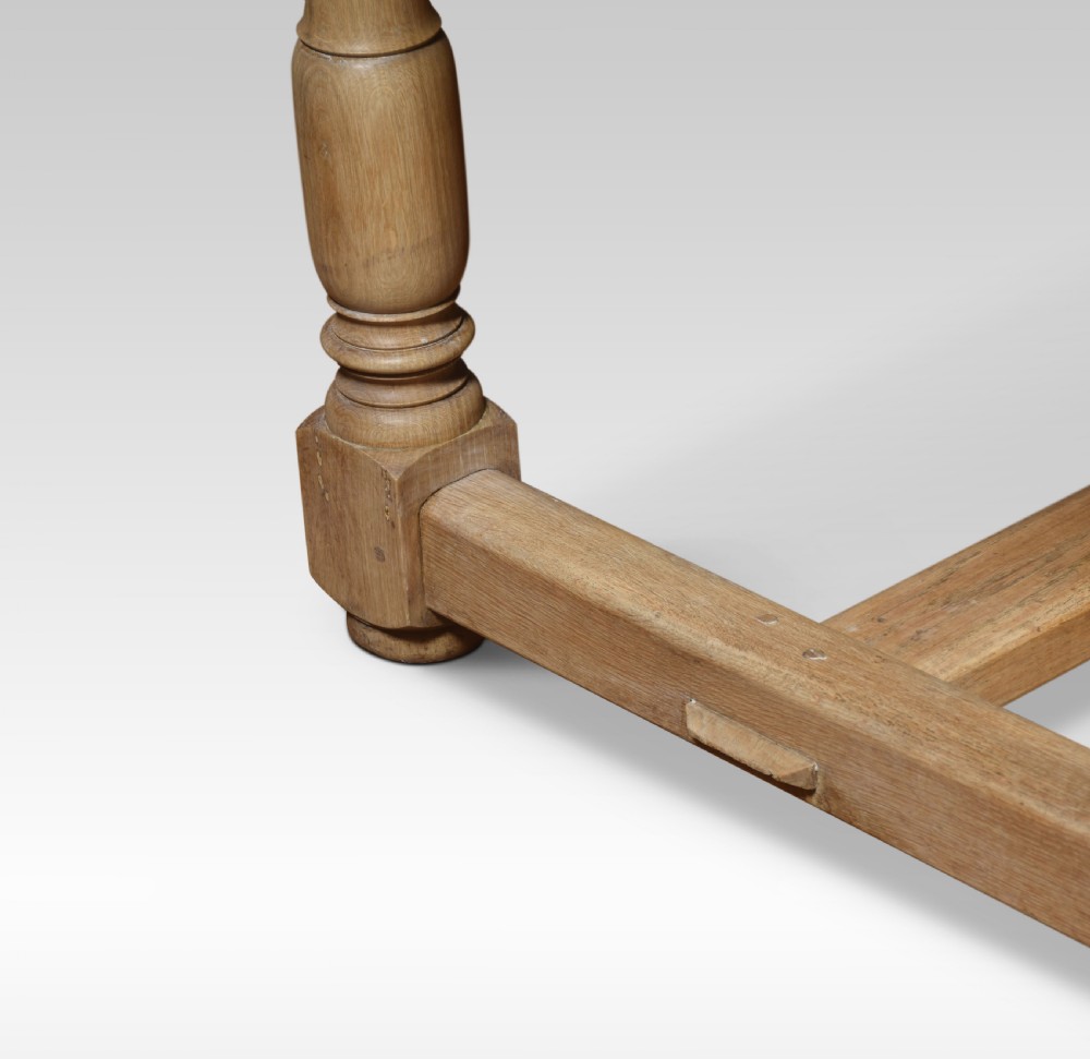 Bleached oak plank top refectory table View VI