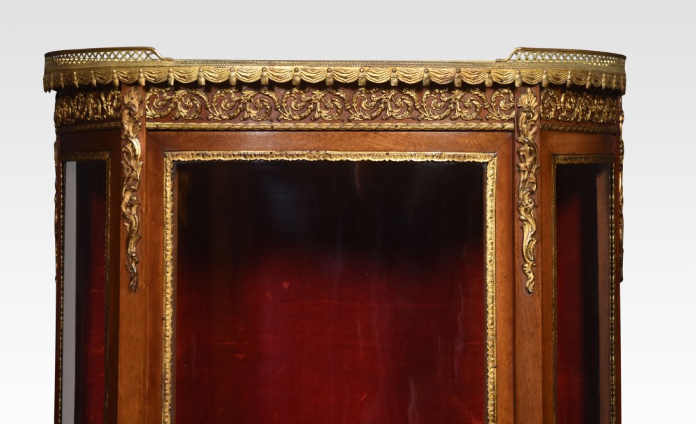 Walnut bow fronted display cabinet View II