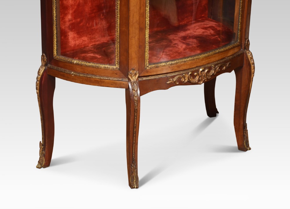 Walnut bow fronted display cabinet View V
