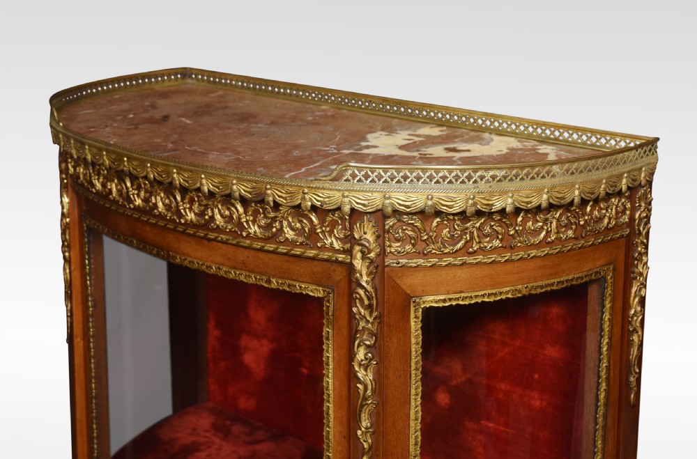 Walnut bow fronted display cabinet View VII