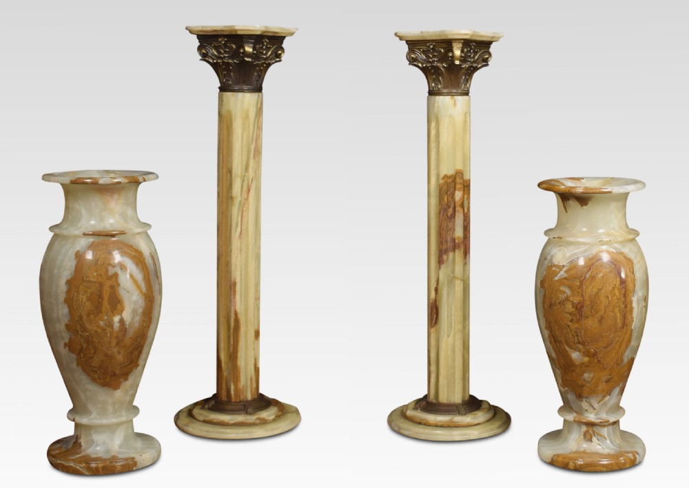Pair of onyx and gilt-metal-mounted pedestals View VI