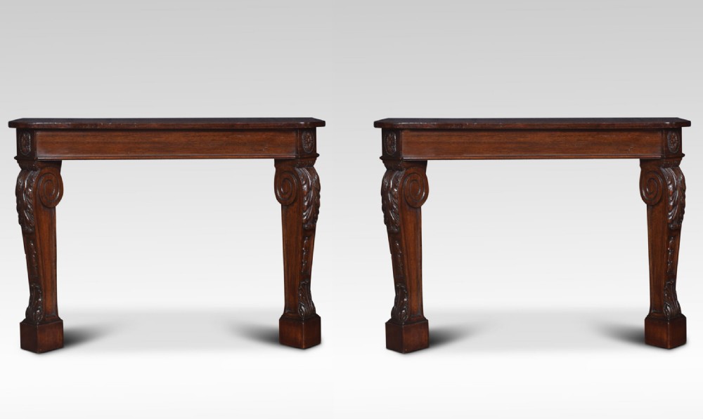 Pair of mahogany console tables View II