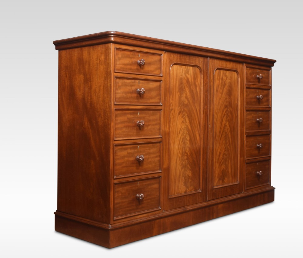 Regency mahogany low linen press