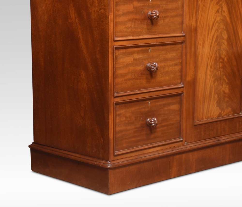 Regency mahogany low linen press View III