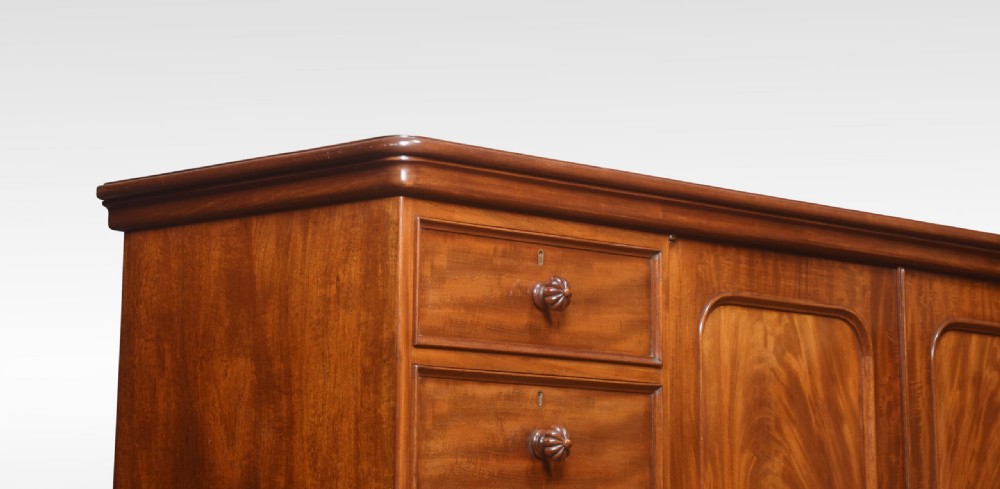 Regency mahogany low linen press View V