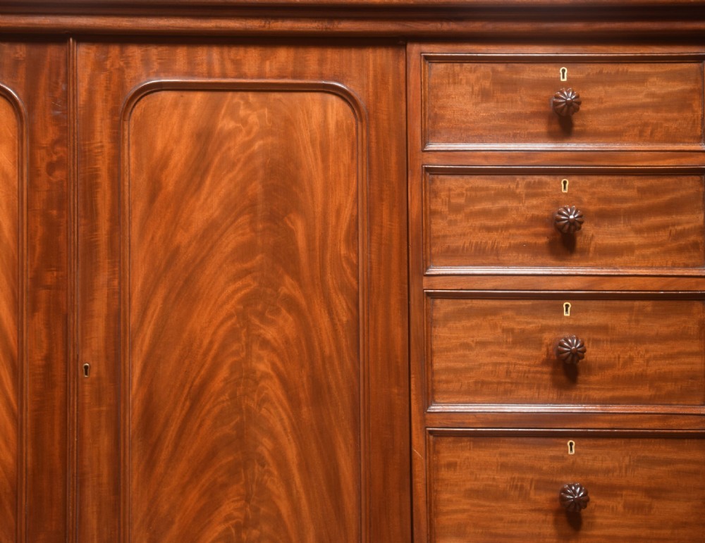 Regency mahogany low linen press View VI