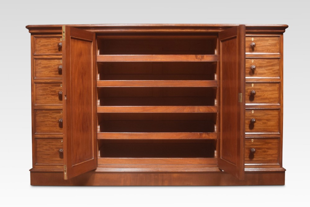 Regency mahogany low linen press View VII