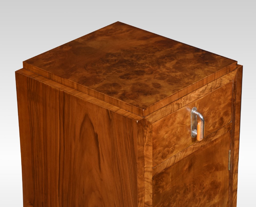 Pair of Art Deco walnut bedside cabinets View IV