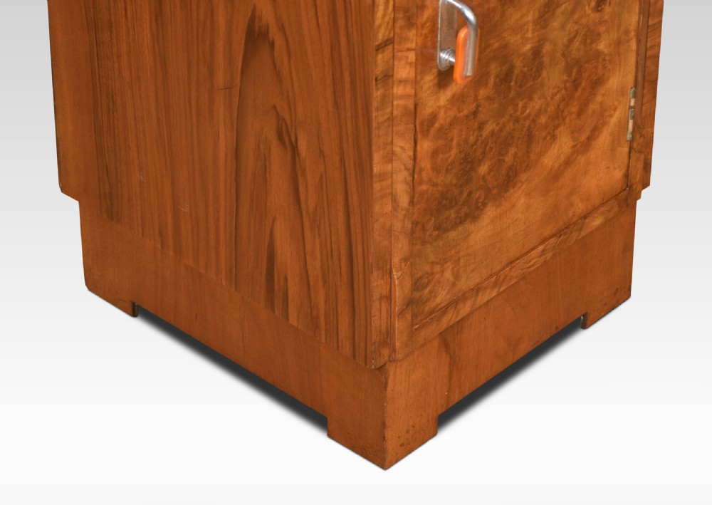 Pair of Art Deco walnut bedside cabinets View V