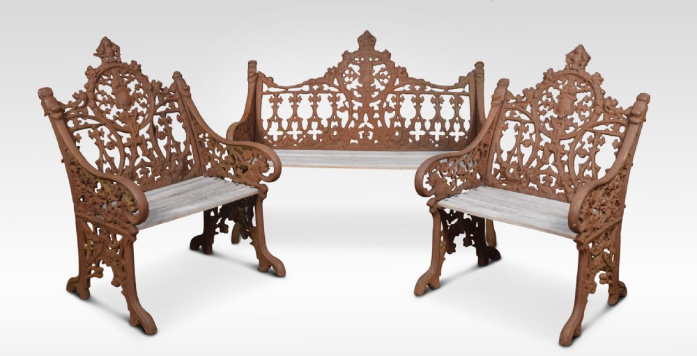 Set Of Cast Iron Garden Seats