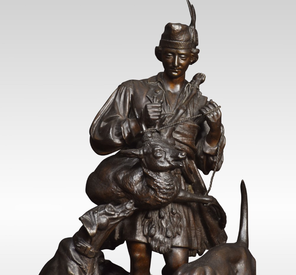 Pair of spelter hunting figures View III