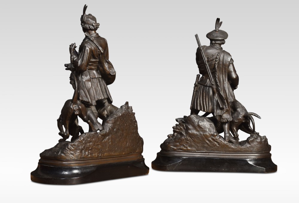 Pair of spelter hunting figures View VI