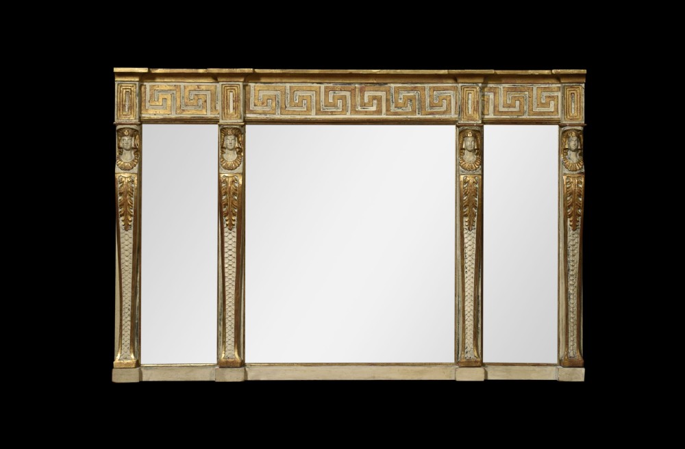 19th century Empire style overmantel mirror