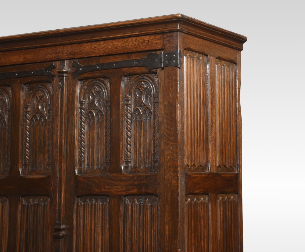 Gothic revival oak wardrobe View V