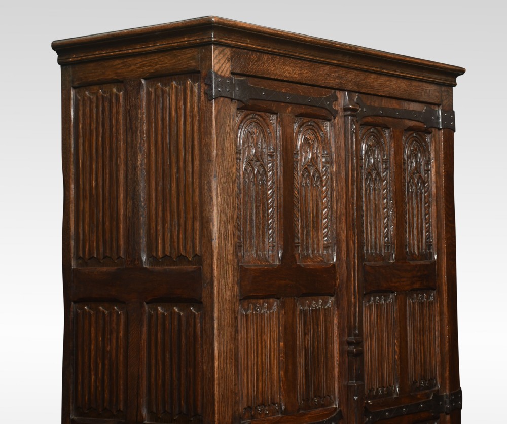 Gothic revival oak wardrobe View VII