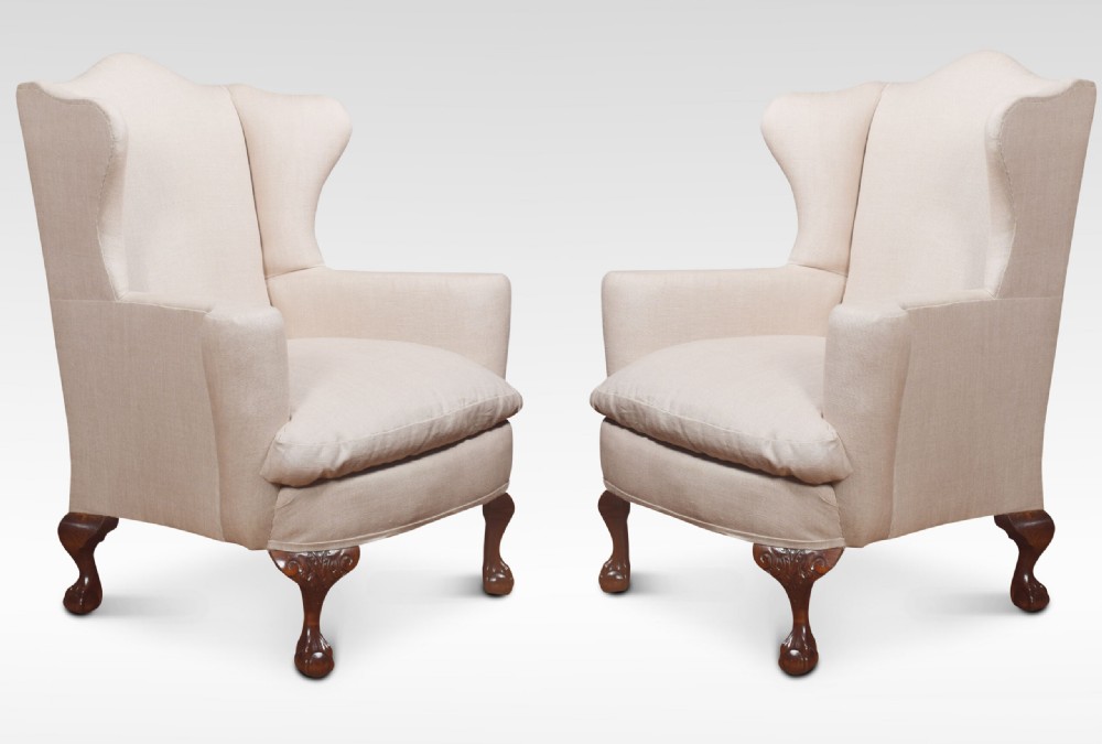 Pair Of Georgian Style Wing Armchairs View III