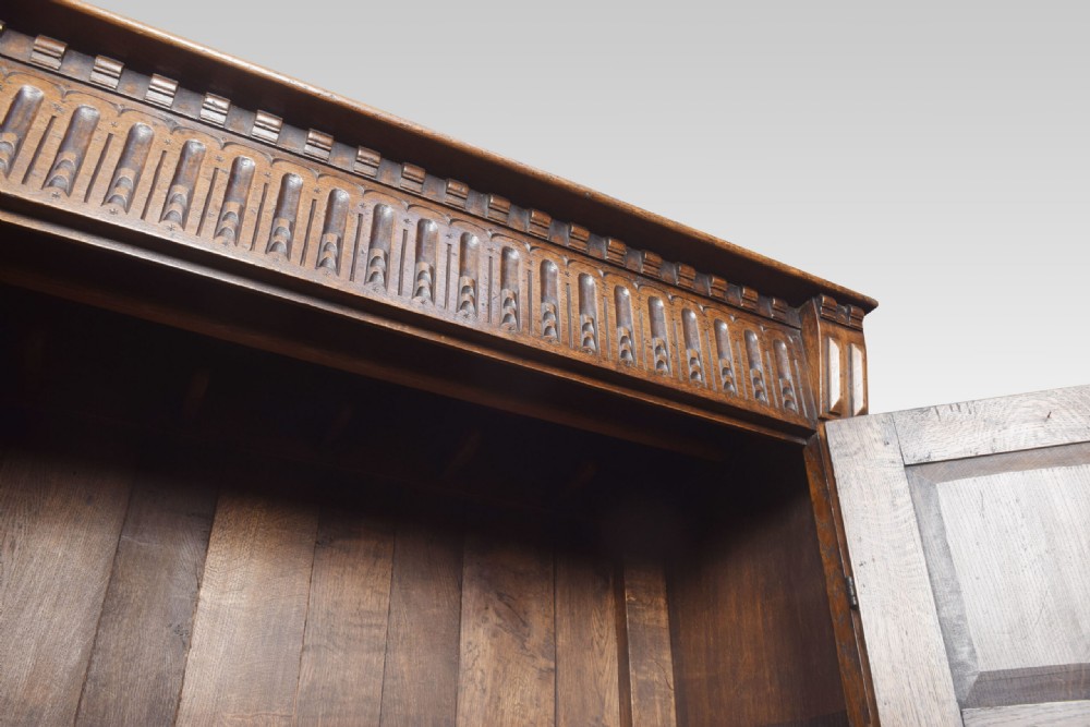 Carved oak hall robe View III