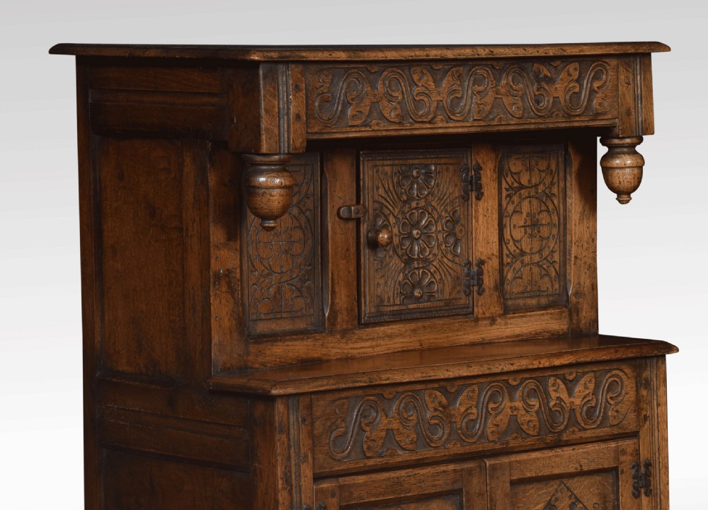 17th Century Style Dwarf Oak Court Cupboard View VI