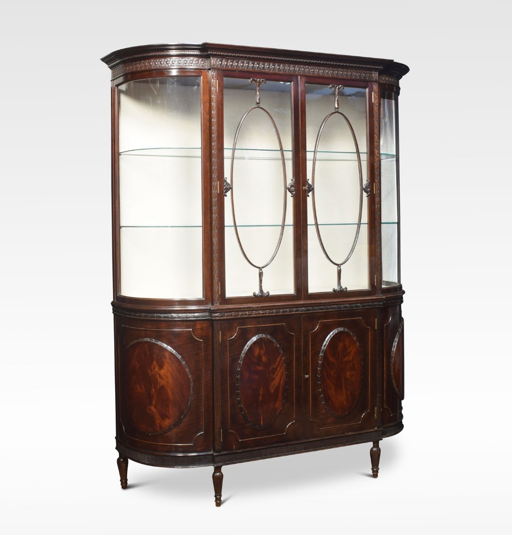 Substantial Mahogany Bow Ended Display Cabinet