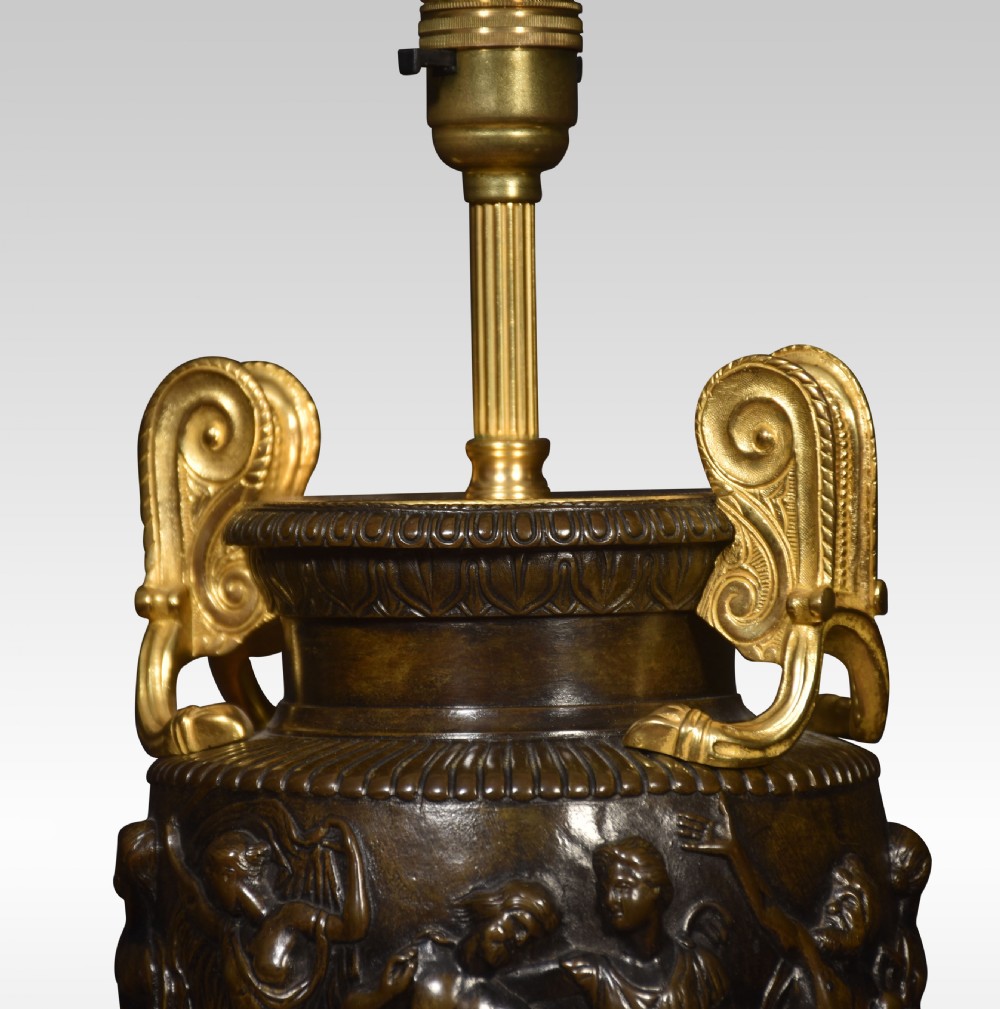 Bronze and marble table lamp View V