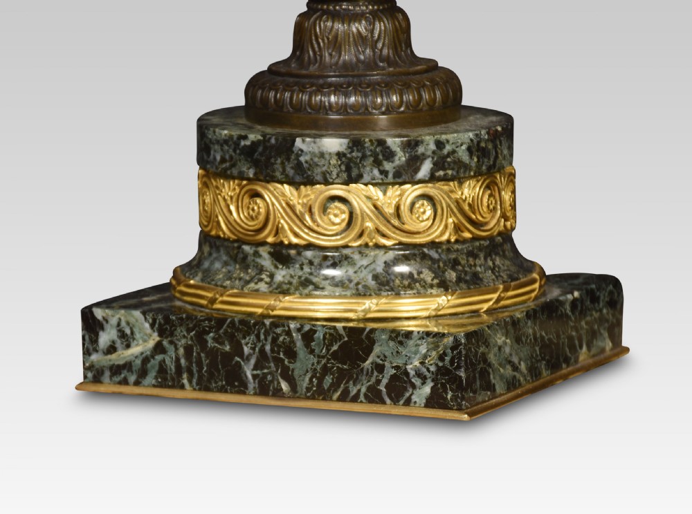 Bronze and marble table lamp View VII