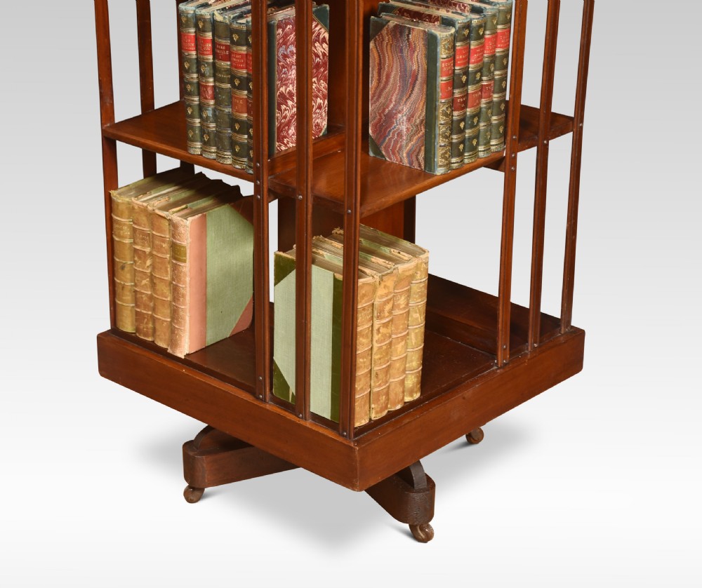 Mahogany inlaid revolving bookcase View VI