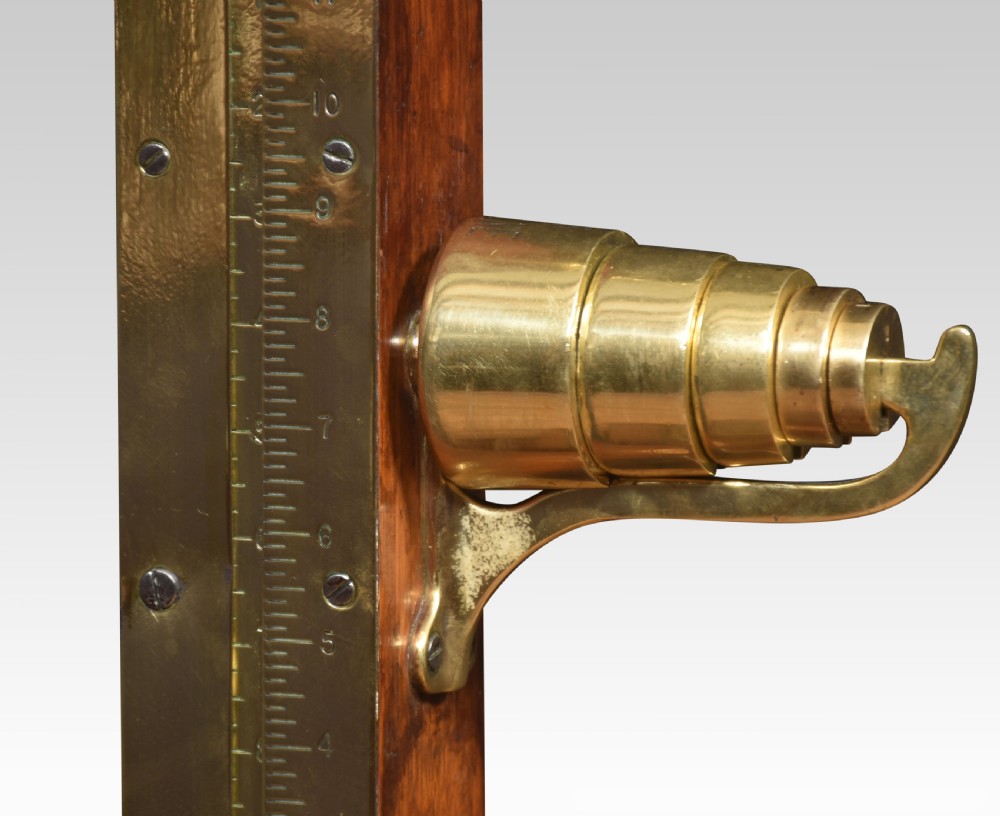Set of brass and oak Avery weighing scales View V
