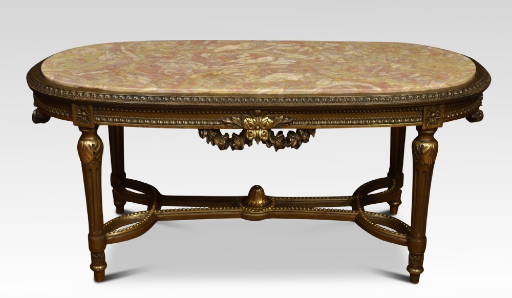 Giltwood and marble coffee table View V
