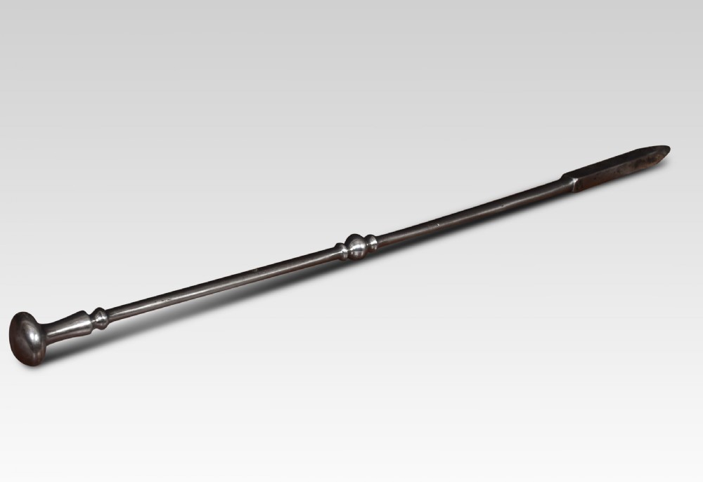 Polished steel triple companion fire tools View III