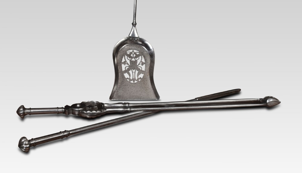 Polished steel Triple companion fire tool set View V