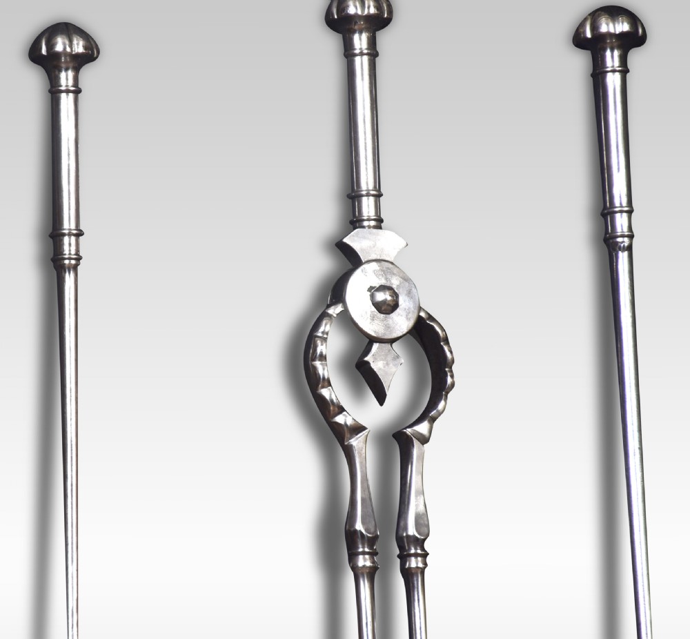 Polished steel Triple companion fire tool set View VI