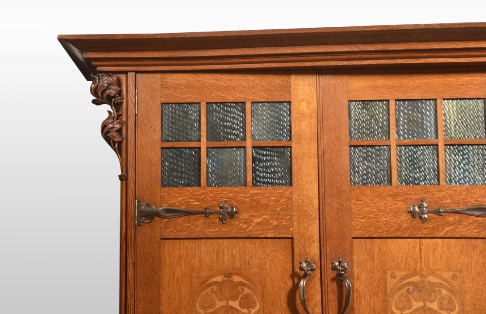Arts and Crafts Oak Three Door Wardrobe View II