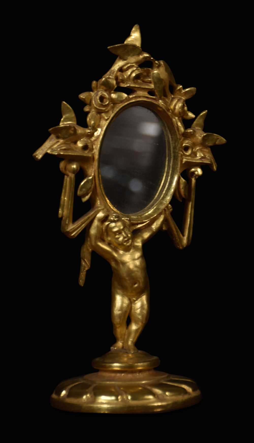 Renaissance revival Italian miniature table mirror