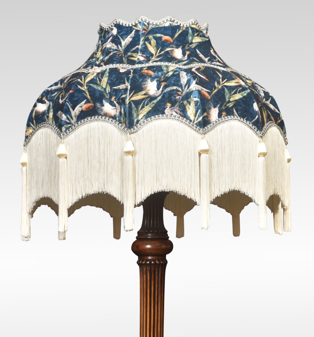 Carved walnut standard lamp View II