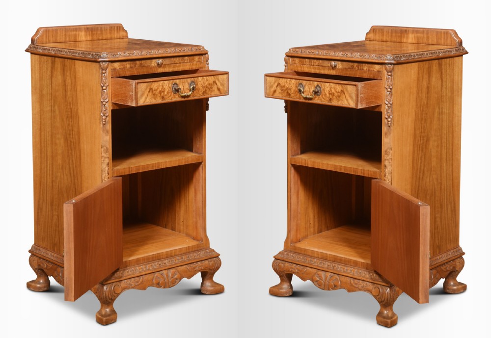 Pair of walnut bedside cabinets View V