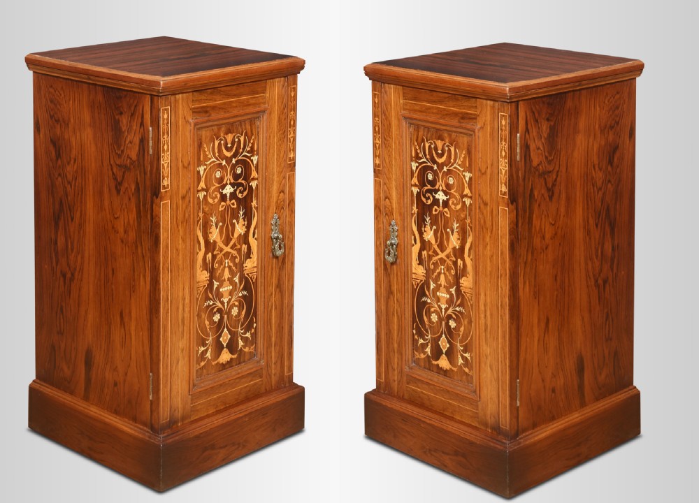 Pair of rosewood bedside cabinets